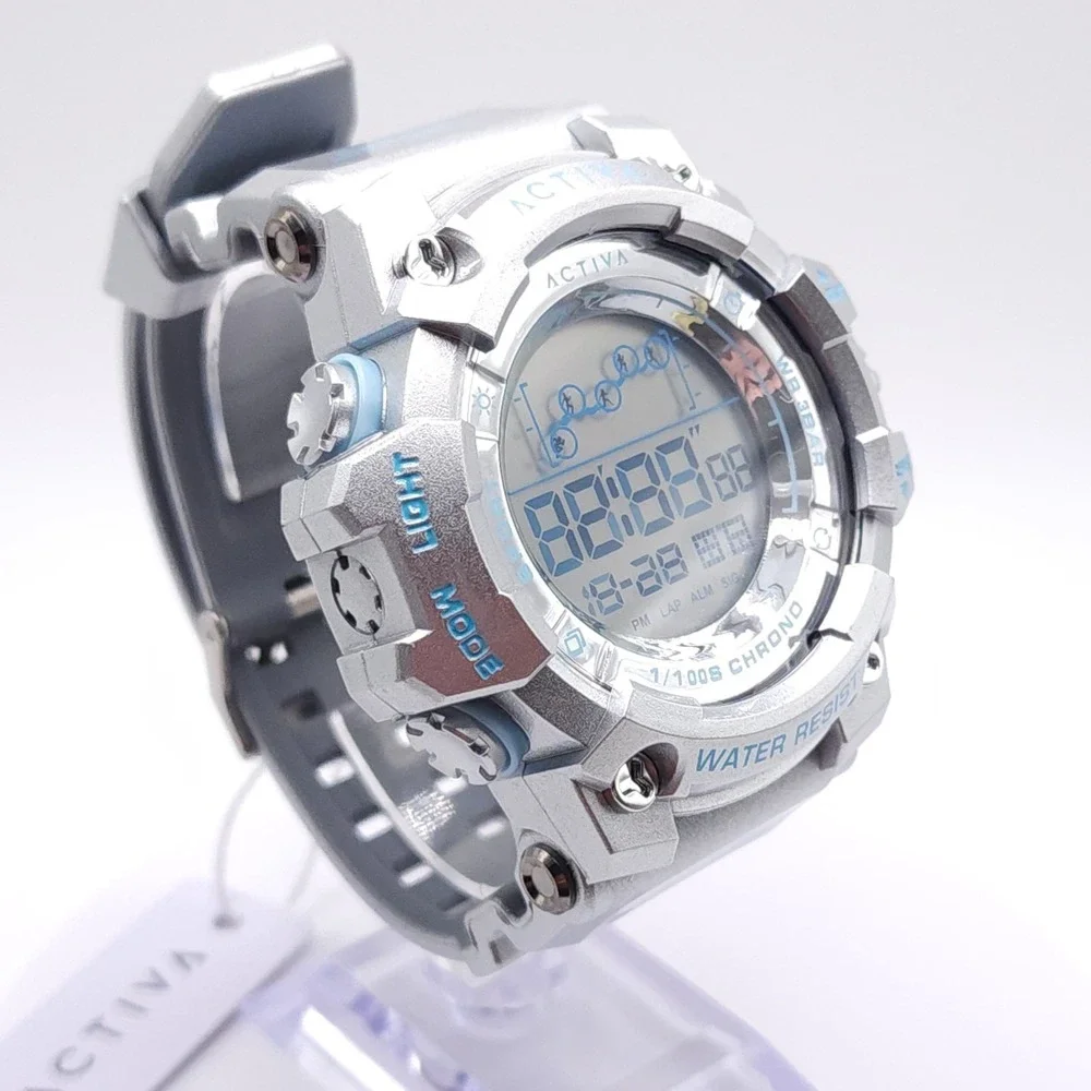 Activa Summit ACW8082-025 Silver Digital Sport Watch 50mm New